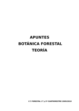 Apuntes Botánica Forestal Teoría