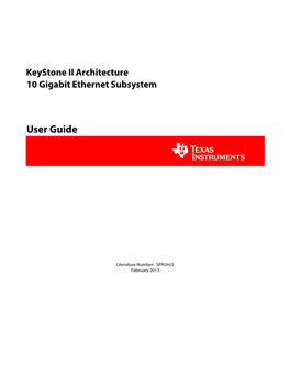10 Gigabit Ethernet Switch Subsystem User Guide for Keystone II Devices