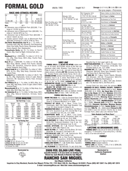 Formal Gold Dkb/Br, 1993 Height 16.1 Dosage (5-2-7-0-0); DI: 3.00; CD: 0.86 See Gray Pages—Polynesian RACE and (STAKES) RECORD Mr