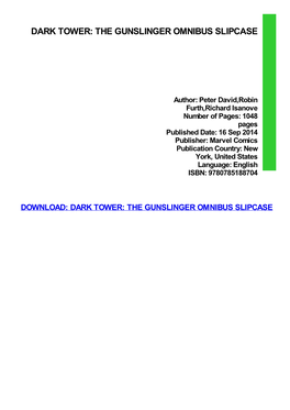 Dark Tower: the Gunslinger Omnibus Slipcase Kindle