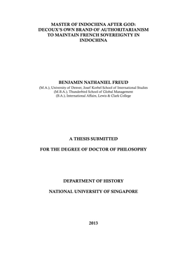 Freud Benjamin Dissertation