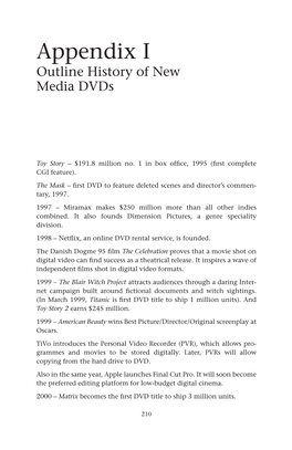 Appendix I Outline History of New Media Dvds