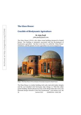 The'glass'house:' Crucible'of'biodynamic'agriculture'