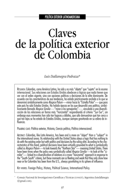 Claves De La Política Exterior De Colombia