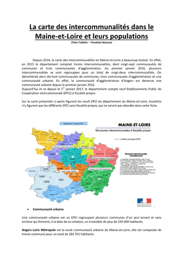 La Carte Des Intercommunalités Dans Le Maine-Et-Loire Et Leurs Populations (Théo Taillefer – Timothée Masson)