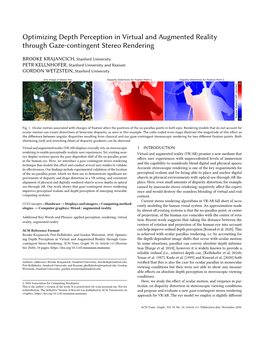 Optimizing Depth Perception in Virtual and Augmented Reality Through Gaze-Contingent Stereo Rendering