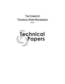 The Complete Technical Paper Proceedings From