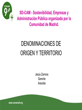 Denominaciones De Origen Y Territorio