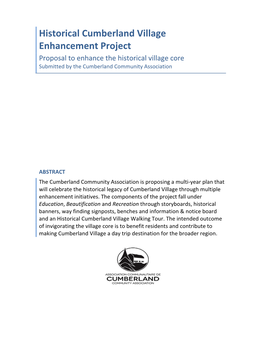 2018 03 13 Historical Cumberland Village Project