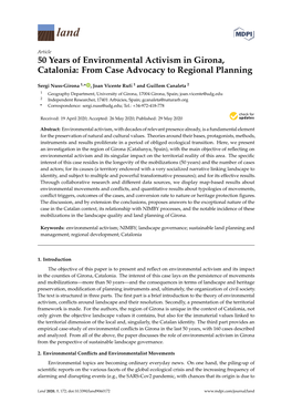 50 Years of Environmental Activism in Girona, Catalonia: from Case Advocacy to Regional Planning