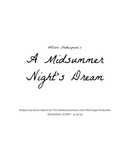 A Midsummer Night's Dream