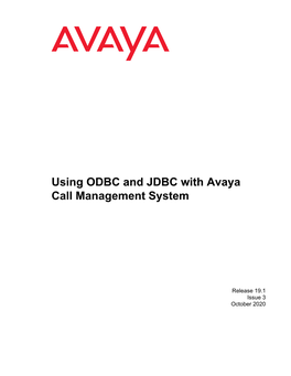 Using ODBC and JDBC with Avaya Call Management System