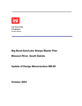 Ster Plan Issouri River, South Dakota Pdate of Design Memorandum