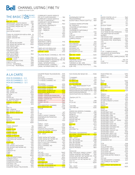 Channel Listing Fibe Tv Current As of May 15, 2014