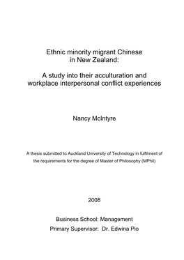 Ethnic Minority Migrant Chinese in New Zealand