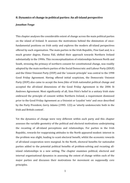 8. Dynamics of Change in Political Parties: an All-Island Perspective
