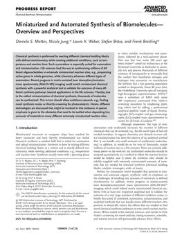 Miniaturized and Automated Synthesis of Biomolecules—