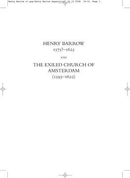 Henry Barrow V1.Qxp:Henry Barrow Separatist 26 12 2008 19:14 Page 1