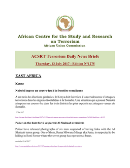 African Centre for the Study and Research on Terrorism ACSRT