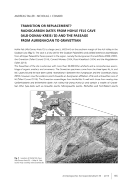 Radiocarbon Dates from Hohle Fels Cave (Alb-Donau-Kreis / D) and the Passage from Aurignacian to Gravettian