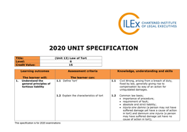 2020 Unit Specification