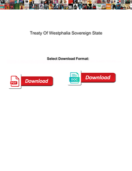 Treaty of Westphalia Sovereign State