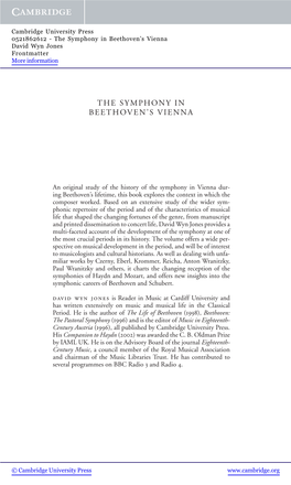 The Symphony in Beethoven's Vienna