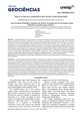 Tijucas Do Sul Sedimentary Basin Stratigraphy