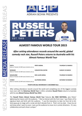 Almost Famous World Tour 2015