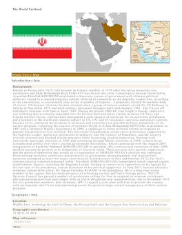 The World Factbook Middle East :: Iran Introduction :: Iran Background