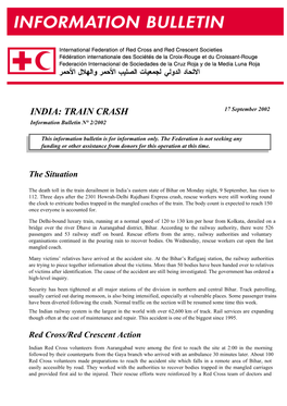 Indian Train Crash Information Bulletin No.2