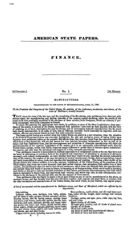 American State Papers. Finance