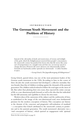 The German Youth Movement and the Problem of History