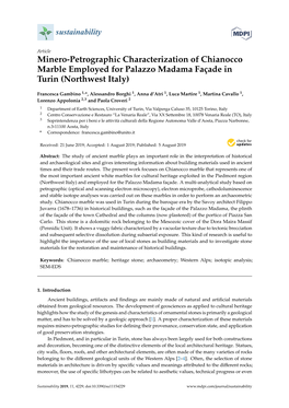 Minero-Petrographic Characterization of Chianocco Marble Employed for Palazzo Madama Façade in Turin (Northwest Italy)