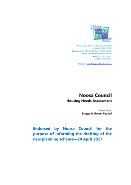 Noosa Council Housing Needs Assessment