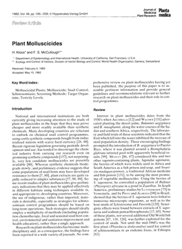 Plant Molluscicides