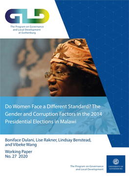 Do Women Face a Different Standard? the Gender and Corruption Factors in the 2014 Presidential Elections in Malawi