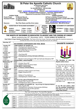 St Peter the Apostle Catholic Church 103 Woolwich New Road, London, SE18 6EF