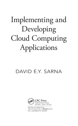 Implementing and Developing Cloud Computing Applications