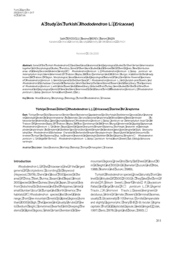 A Study on Turkish Rhododendron L. (Ericaceae)