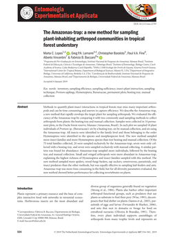 A New Method for Sampling Plant‐Inhabiting Arthropod Communities