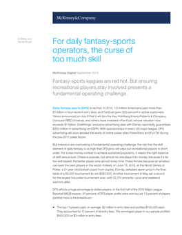 For Daily Fantasy-Sports Operators, the Curse of Too Much Skill