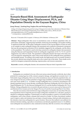 Scenario-Based Risk Assessment of Earthquake Disaster Using Slope Displacement, PGA, and Population Density in the Guyuan Region, China