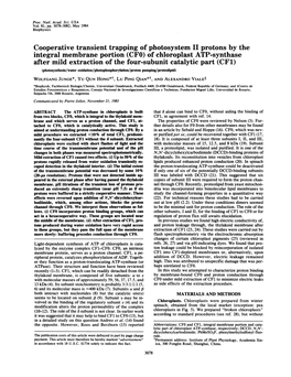 Integral Membrane Portion (CFO) of Chloroplast ATP-Synthase