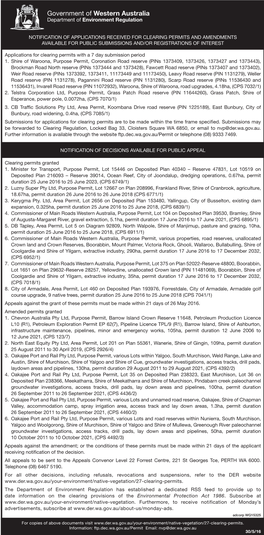 Government of Western Australia Department of Environment Regulation