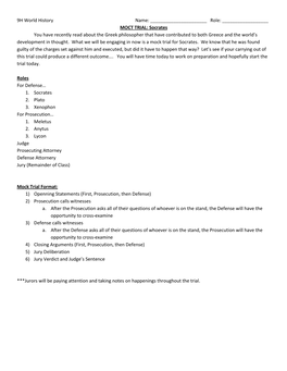 MOCT TRIAL: Socrates You Have Recently Read About the Greek Philosopher That Have Contributed to Both Greece and the World’S Development in Thought