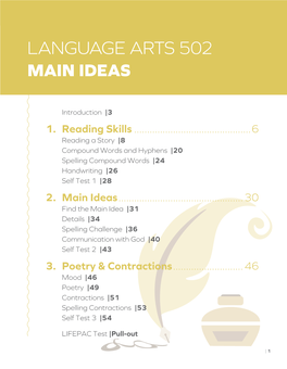 Language Arts 502 Main Ideas