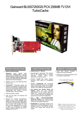 Gainward BLISS7200GS PCX 256MB TV DVI Turbocache