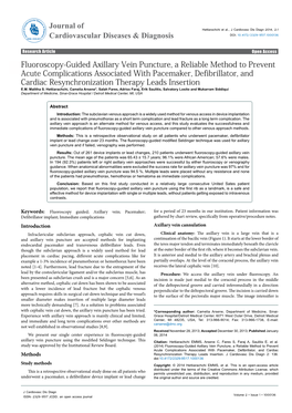 Fluoroscopy-Guided Axillary Vein Puncture, a Reliable Method To