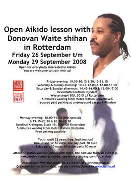 Open Aikido Lesson with Donovan Waite Shihan in Rotterdam